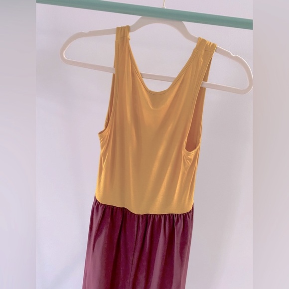 Coveted Clothing Sheer Maxi Dress ✨ Gold+Burgundy - Picture 3 of 6